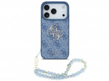 Guess Big 4G Monogram Wristlet Case - iPhone 17 Pro hoesje Blauw