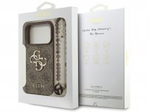 Guess Big 4G Monogram Wristlet Case - iPhone 17 Pro hoesje Bruin