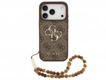 Guess Big 4G Monogram Wristlet Case - iPhone 17 Pro hoesje Bruin