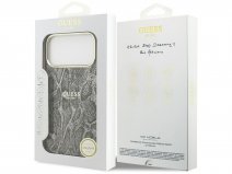 Guess Python Glitter MagSafe Case Grijs - iPhone 17 Pro hoesje