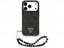 Guess Triangle Wristlet Monogram MagSafe Case Grijs - iPhone 17 Pro hoesje