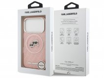 Karl Lagerfeld Ikonik Glitter MagSafe Case Roze - iPhone 17 Pro hoesje