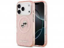 Karl Lagerfeld Ikonik Glitter MagSafe Case Roze - iPhone 17 Pro hoesje