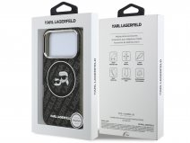 Karl Lagerfeld Ikonik Glitter MagSafe Case Zwart - iPhone 17 Pro hoesje