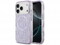 Karl Lagerfeld Monogram MagSafe TPU Case Paars - iPhone 17 Pro hoesje