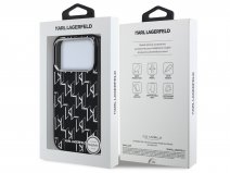 Karl Lagerfeld Monogram MagSafe TPU Case Zwart - iPhone 17 Pro hoesje
