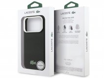 Lacoste Iconic Petit Piqué MagSafe Case Zwart - iPhone 17 Pro hoesje