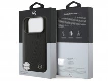Mercedes-Benz iPhone 17 Pro hoesje - Laurels Leather Case MagSafe Zwart