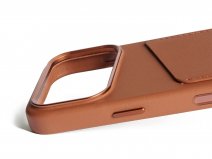 Mujjo Full Leather Wallet Case Tan - iPhone 17 Pro Hoesje Leer