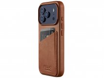 Mujjo Full Leather Wallet Case Tan - iPhone 17 Pro Hoesje Leer