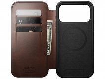 Nomad Horween Modern Leather Folio Bruin - iPhone 17 Pro hoesje