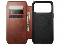 Nomad Horween Modern Leather Folio Cognac - iPhone 17 Pro hoesje