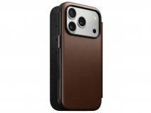 Nomad Modern Leather Folio Bruin - iPhone 17 Pro hoesje