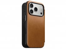 Nomad Modern Leather Folio Cognac - iPhone 17 Pro hoesje