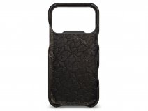 Vaja V-Mag Grip Leather Case MagSafe Zwart - iPhone 17 Pro Hoesje Leer