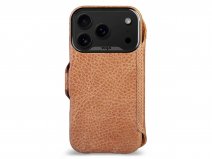 Vaja V-Mag Leather Wallet Case MagSafe Camel - iPhone 17 Pro Hoesje Leer