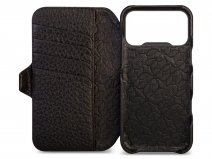 Vaja V-Mag Leather Wallet Case MagSafe Zwart - iPhone 17 Pro Hoesje Leer