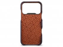 Vaja V-Mag Grip Leather Case MagSafe Donkerblauw - iPhone 17 Pro Hoesje Leer
