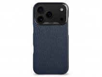Vaja V-Mag Grip Leather Case MagSafe Donkerblauw - iPhone 17 Pro Hoesje Leer