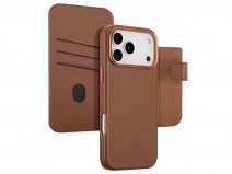 Accezz Leather 2in1 Bookcase MagSafe Cognac - iPhone 17 Pro Max Hoesje Leer