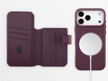 Accezz Leather 2in1 Bookcase MagSafe Paars - iPhone 17 Pro Max Hoesje Leer