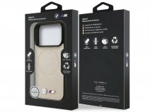 BMW M iPhone 17 Pro Max hoesje Leer Grijs - Wrapped Leather MagSafe Case