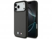 BMW M iPhone 17 Pro Max hoesje - Stitched Leather Case met MagSafe Grijs