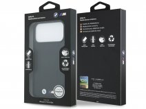 BMW M iPhone 18 Pro Max/17 Pro Max hoesje - Stitched Leather MagSafe Case Zwart