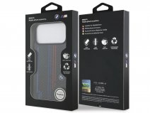 BMW M iPhone 17 Pro Max hoesje - Carbon Fiber Tricolor Case met MagSafe