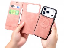 CaseMania 2in1 Bookcase MagSafe Roze - iPhone 17 Pro Max Hoesje