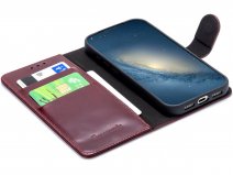 CaseMania Classic Leather Bookcase Bordeaux - iPhone 17 Pro Max Hoesje Leer