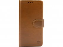 CaseMania Classic Leather Bookcase Tan Bruin - iPhone 17 Pro Max Hoesje Leer