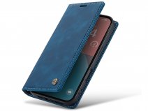 CaseMania Vintage Slim Bookcase Donkerblauw - iPhone 17 Pro Max hoesje
