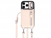 CaseMania Crossbody Wallet Case met Koord - iPhone 17 Pro Max Hoesje Beige