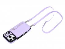 CaseMania Crossbody Wallet Case met Koord - iPhone 17 Pro Max Hoesje Lila