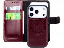 CaseMania 2in1 Leather Bookcase Bordeaux - iPhone 17 Pro Max Hoesje Leer
