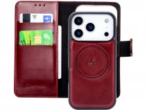 CaseMania 2in1 Leather Bookcase Rood - iPhone 17 Pro Max Hoesje Leer