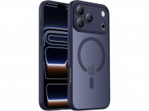 CaseMania Donkerblauw iPhone 17 Pro Max hoesje Frosted MagSafe met Lens Protectie