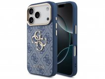 Guess Big 4G Monogram Gold Case Blauw - iPhone 17 Pro Max hoesje