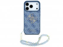 Guess Big 4G Monogram Wristlet Case - iPhone 17 Pro Max hoesje Blauw
