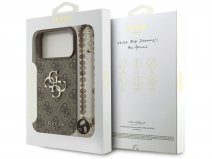 Guess Big 4G Monogram Wristlet Case - iPhone 17 Pro Max hoesje Bruin