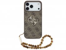 Guess Big 4G Monogram Wristlet Case - iPhone 17 Pro Max hoesje Bruin
