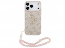 Guess Big 4G Monogram Wristlet Case - iPhone 17 Pro Max hoesje Roze