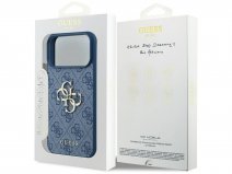 Guess Big 4G Monogram iPhone 17 Pro Max hoesje MagSafe Case Blauw