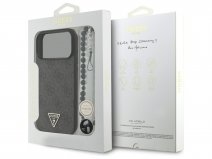 Guess Triangle Wristlet Monogram MagSafe Case Grijs - iPhone 17 Pro Max hoesje