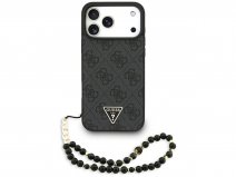 Guess Triangle Wristlet Monogram MagSafe Case Grijs - iPhone 17 Pro Max hoesje