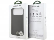 Lacoste Petit Piqué MagSafe Case Zwart - iPhone 17 Pro Max hoesje