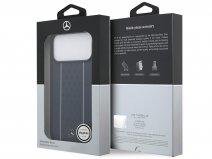 Mercedes-Benz iPhone 17 Pro Max hoesje - Stars Leather Case MagSafe Navy