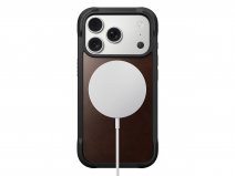 Nomad Horween Rugged Leather Case Bruin - iPhone 17 Pro hoesje