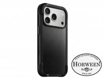 Nomad Horween Rugged Leather Case Zwart - iPhone 17 Pro hoesje